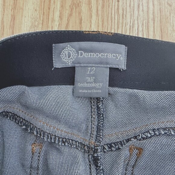 Democracy High Rise Wide Leg Jeans Womens Size 12 Charcoal Denim - Picture 7 of 8